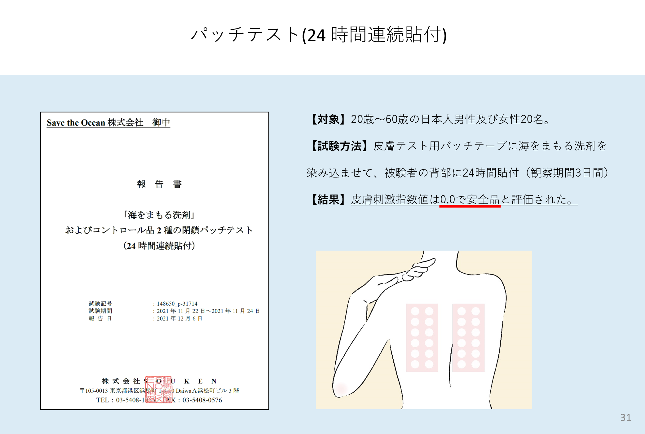 肌 パッチテスト 安全 試験 エビデンス